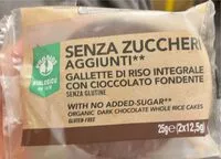 Mängden socker i Gallette di riso integrale con cioccolato fondente senza glutine