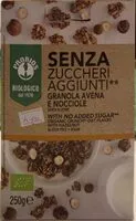Mängden socker i Granola avena e nocciole