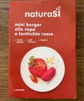 Mängden socker i Mini burger alle rape e lenticchie rosse