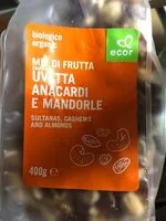Mängden socker i Mix di frutta con Uvetta Anacardi e Mandorle