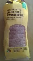 Mängden socker i Pane bauletto grani duro semintegrale