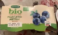 Mängden socker i Yogurt intero mirtilli biologico