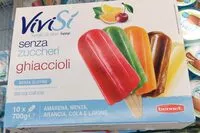 Mängden socker i Ghiaccioli senza zucchero