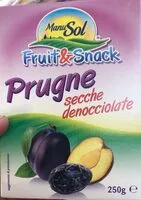 Mängden socker i Prugne secche denocciolate