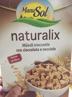 Mängden socker i Naturalix muesli croccante con cioccolato e nocciole