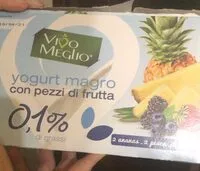 Mängden socker i yoghurt magro con frutta a pezzi