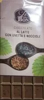Mängden socker i Cioccolato al latte con uvetta e noccioline
