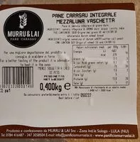 Mängden socker i Pane carasau integrale mezzaluna vaschetta