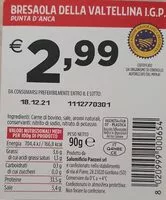 Mängden socker i Bresaola della Valtellina