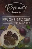 Mängden socker i Prugne secche