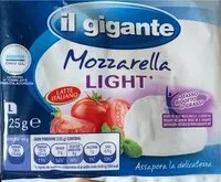 Mängden socker i Mozzarella LIGHT
