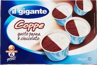 Mängden socker i Coppe gusto panna e cioccolato