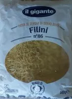 Mängden socker i pasta di semola di grano duro filini n 86