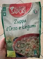 Mängden socker i Zuppa d’Orzo e Legumi