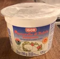 Mängden socker i Mozzarella di bufala campana