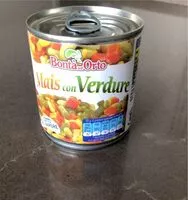 Mängden socker i Mais con verdure