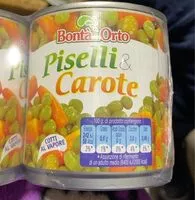 Mängden socker i piselli & carote