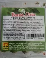 Mängden socker i Tris di olive condite
