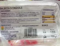 Mängden socker i Salsiccia di cinghiale