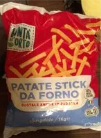 Mängden socker i Patate Stick da forno