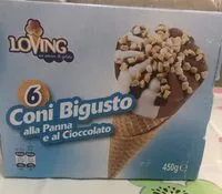 Mängden socker i 6 coni bigusto alla panna e al cioccolato