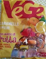 Mängden socker i Caramelle ripiene con succo di frutta