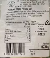 Mängden socker i Pecorino Sardo maturo Dop