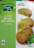 Mängden socker i 4 mini burger agli spinaci con soia