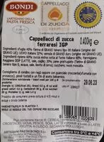 Mängden socker i Cappellacci di zucca