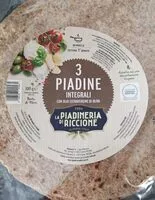Mängden socker i Piadine integrali