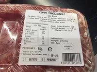 Mängden socker i Chiffonnade de coppa Tradizionale