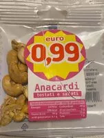 Mängden socker i Anacardi tostati e salati