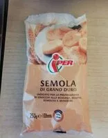 Mängden socker i Semola di grano duro