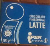 Mängden socker i Cioccolato al latte iper