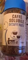 Mängden socker i caffe solubile decaffeinato