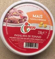 Mängden socker i Insalata di tonno mais fagioli e peperoni