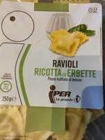 Mängden socker i Ravioli Ricotta ed erbette