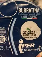 Mängden socker i Burratina