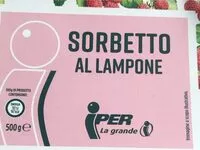 Mängden socker i sorbetto al lampone