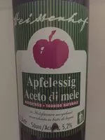 Mängden socker i Apfelessing aceto di mela