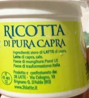 Mängden socker i Ricotta di pura capra