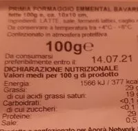 Mängden socker i Emmental bavarese