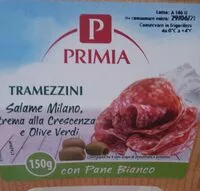 Mängden socker i Tramezzini salame Milano crema alla crescenza e olive verdi