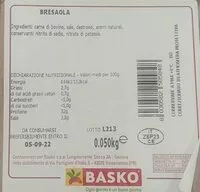 Mängden socker i Bresaola