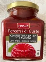 Mängden socker i confettura extra di lamponi