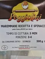 Mängden socker i Tortelli maremmani ricotta e spinaci