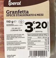 Mängden socker i Granfetta speck stagionato 6 mesi