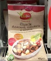 Mängden socker i Anacardi mandorle uvetta