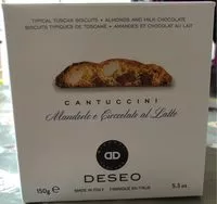 Mängden socker i Cantuccini - Biscuits Aux Amande Et Au Chocolat Au Lait