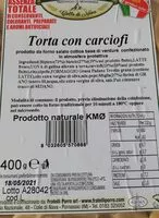 Mängden socker i Torta con carciofi